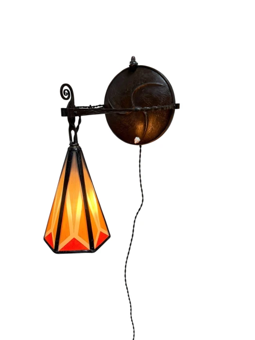 Art Deco Amsterdamse School Table Lamp by Amsterdamsche Kunstsmederij, 1920s